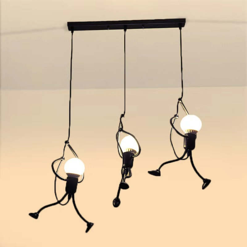 Salgado Retro Design Man LED Hanglamp Metaal Zwart/Wit Slaap/Woon/Eetkamer