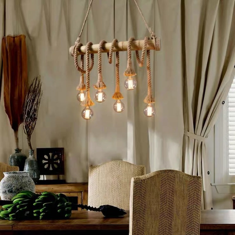 Alessio Retro LED Harajuku-stijl Hanglampen Hout Slaapkamer/Woonkamer