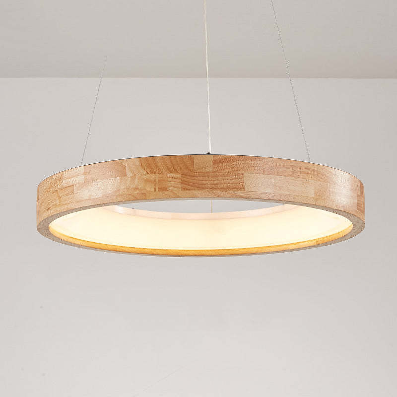 Ozawa Moderne Design Ronde LED Hanglampen Hout Woonkamer