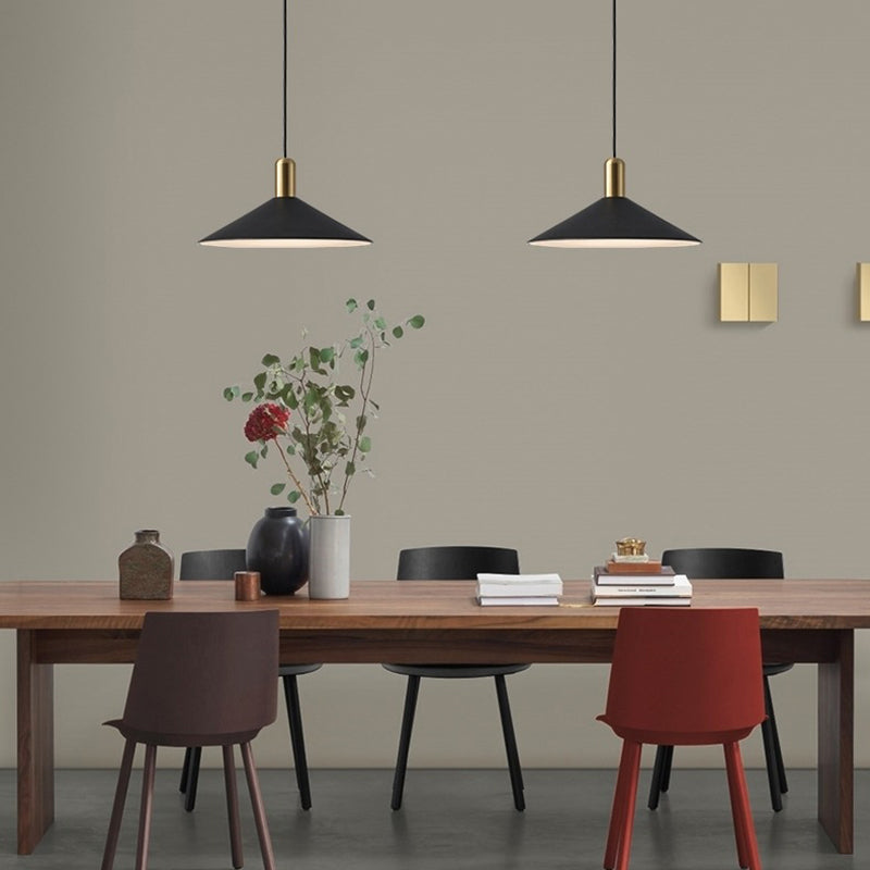 Carins Kegelvormig Design LED Hanglampen Zwart Wit Goud Metaal Eetkamer