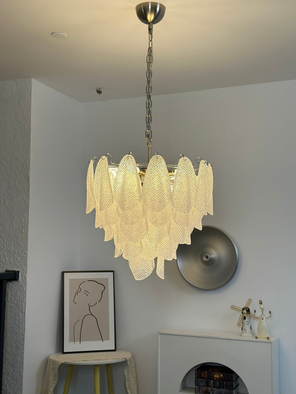 Prelit kroonluchter van Murano-glas