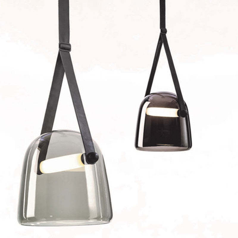 Cairns Modern Nordic Design LED Hanglamp Grijs/Wit Leer/Glas Slaap/Eet/Woonkamer