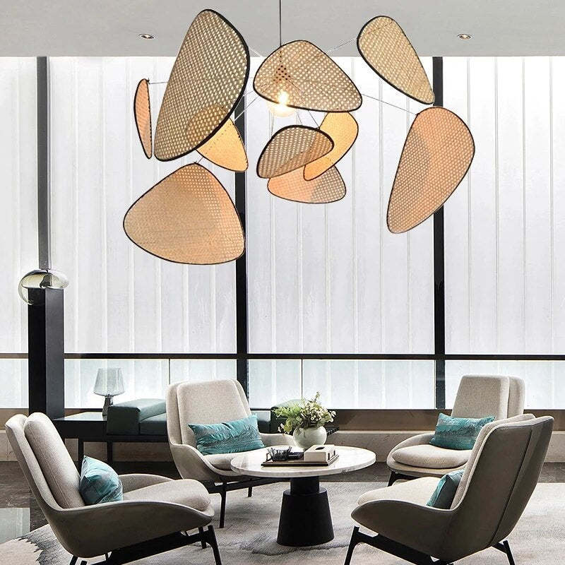 Ozawa Retro LED Hanglampen Metaal Rattan Eetkamer Woonkamer