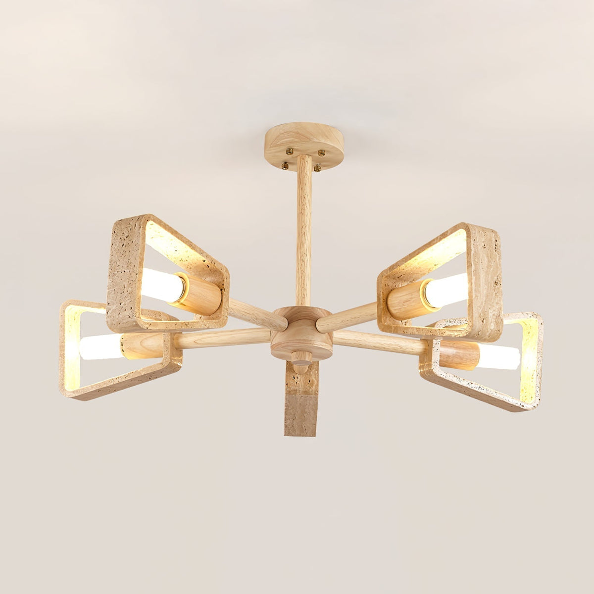Hedra Travertin Geometrisch Kroonluchter