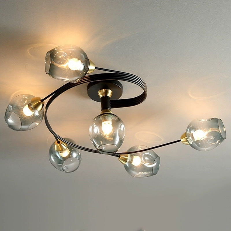 Valentina Moderne Mooi LED  Plafondlampen Stijlvol Zwart Metaal/Glas Slaapkamer