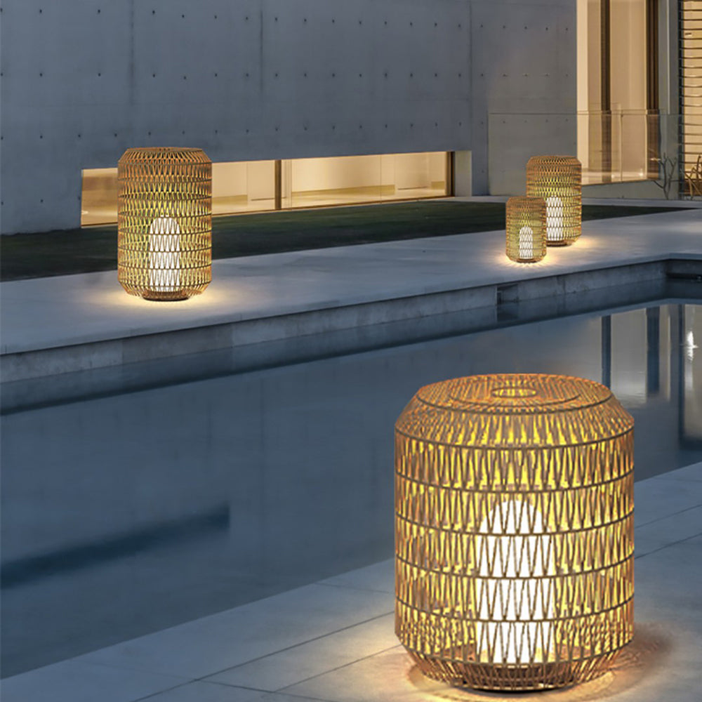 Ritta Vintage Design LED Buitenlamp Lantaarnvorm Rattan Buiten