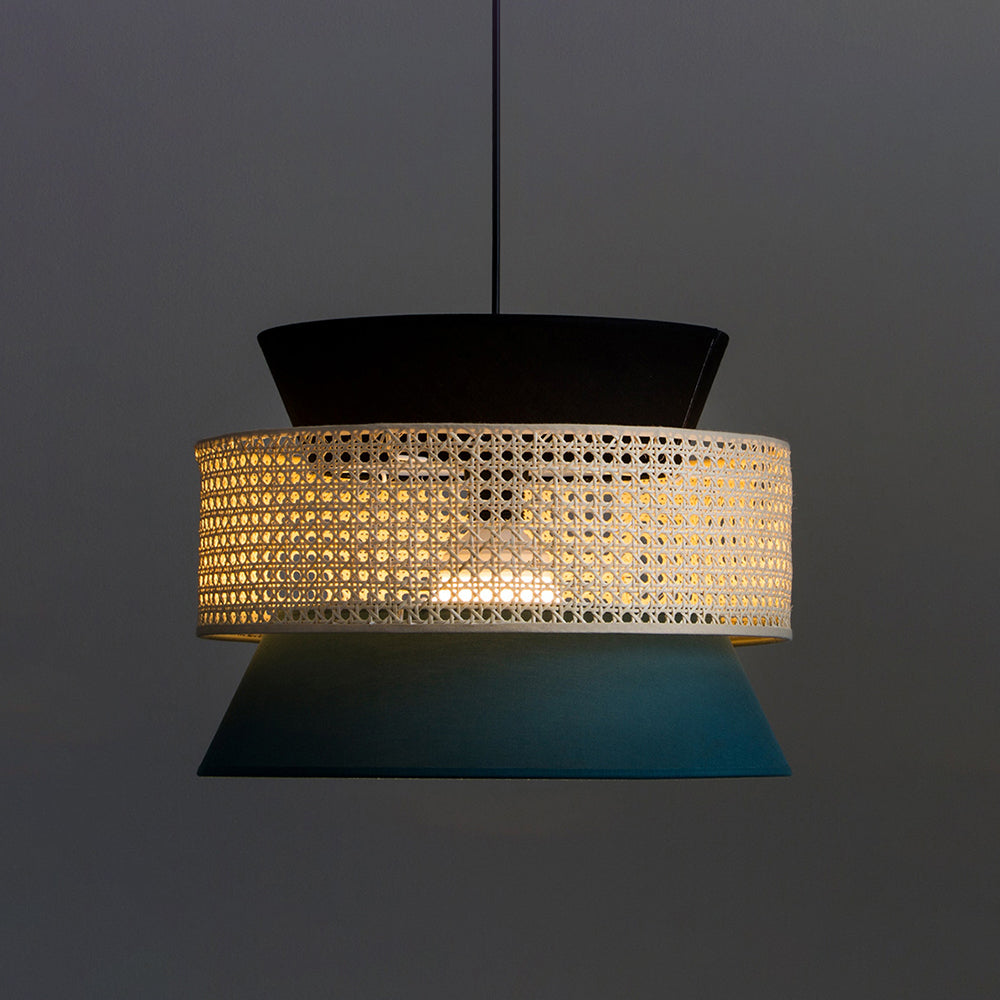 Ritta Ronde LED Hanglamp Metaal Rotan Stof Eetkamer Slaapkamer