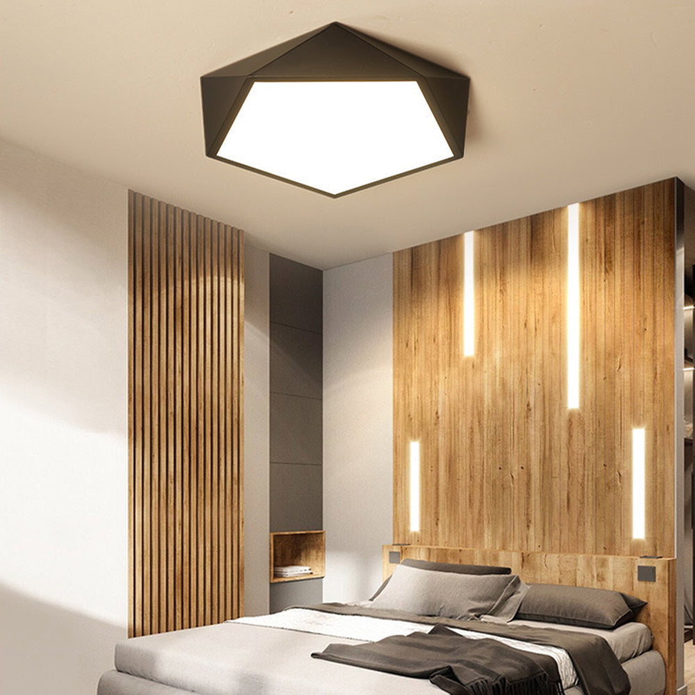 Quinn Moderne LED Plafondlamp Zwart Wit Metaal Slaapkamer Woonkamer