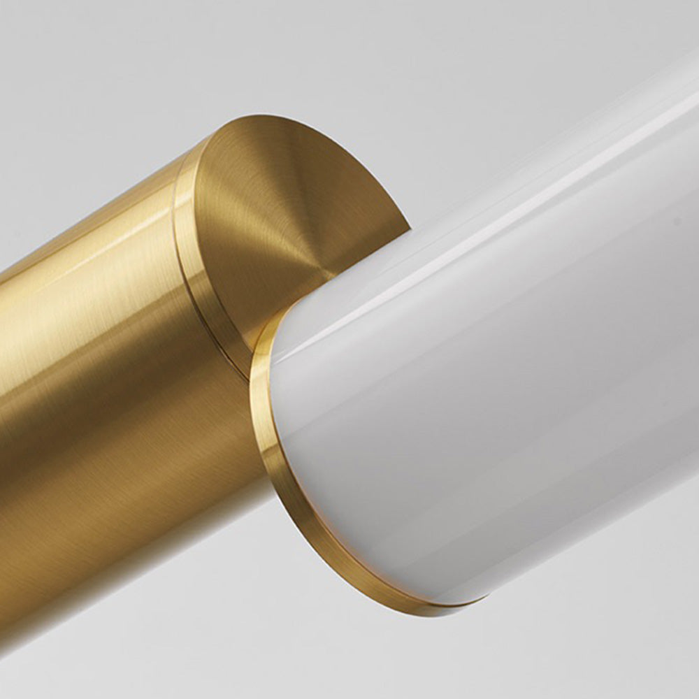 Edge Moderne Lineaire  LED Hanglamp Wit Goud Metaal Acryl Eetkamer