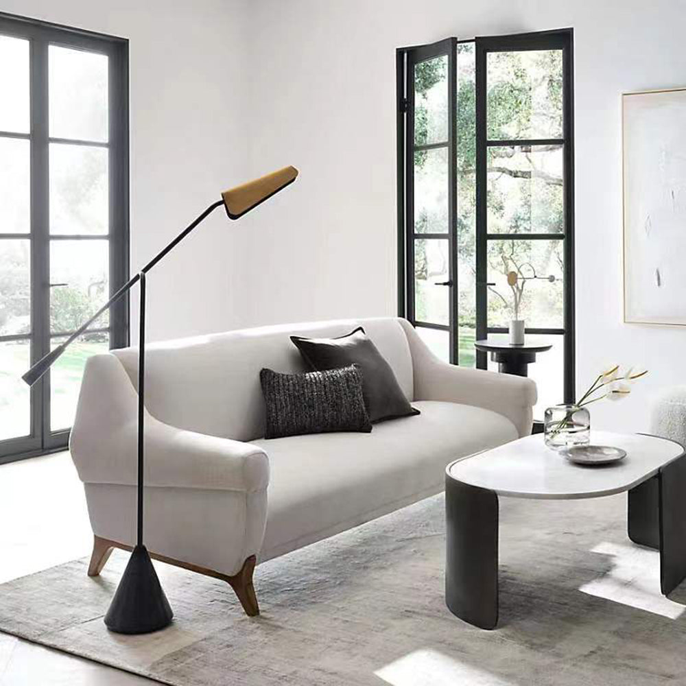 Salgado Moderne Minimalistische Driehoekige LED Vloerlamp Zwart Marmer/Metaal