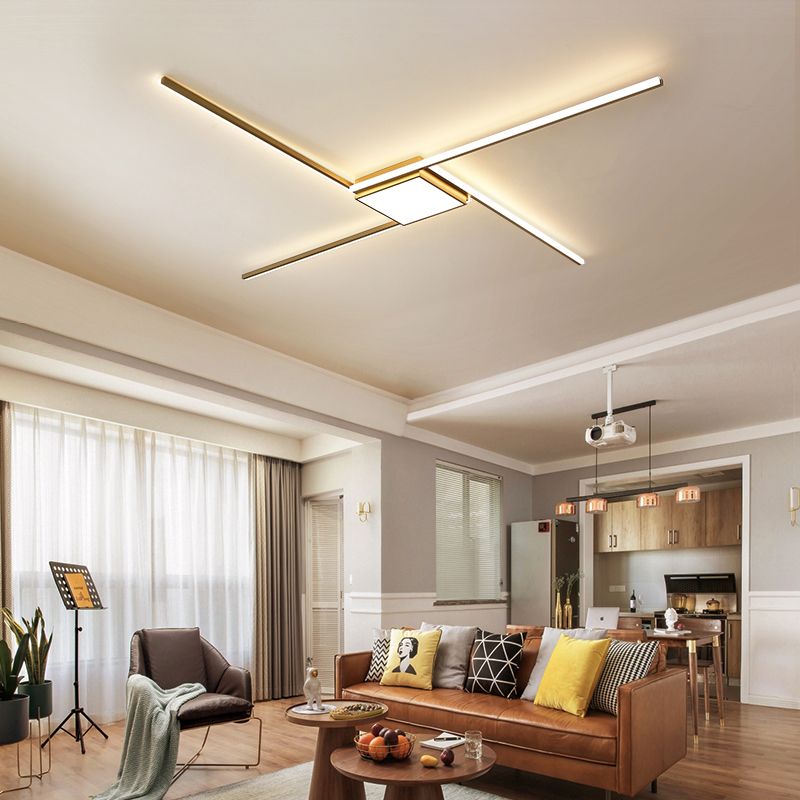 Quinn Moderne Design LED Plafondlamp Acryl/Metaal Goud Woonkamer