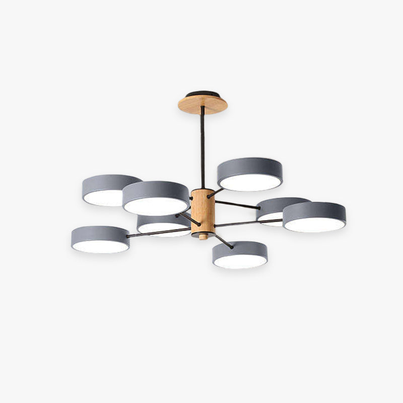 Sienna  Art Deco Hanglampen Wit Groen Grijs Metaal Hout Woonkamer