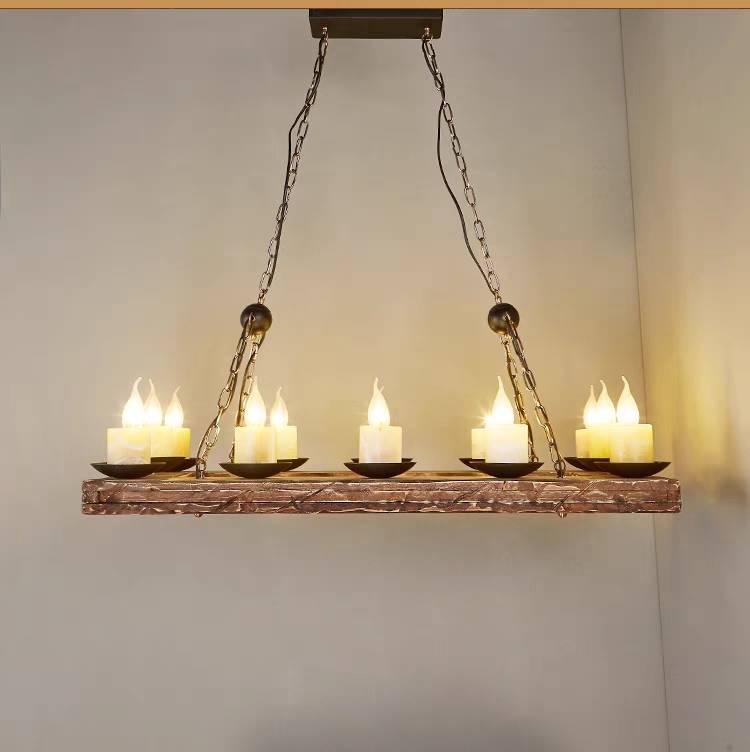 Austin Retro Hanglamp Boerderij Kroonluchter Metaal/Glas/Hout Slaapkamer/Woonkamer