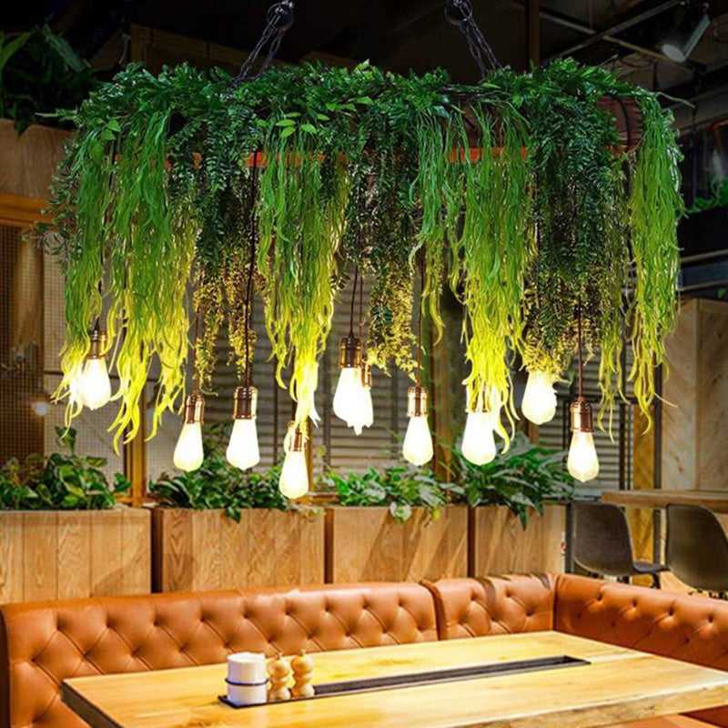 Nest Moderne Design LED Hanglamp Groen Hoot Kunstgras Woonkamer