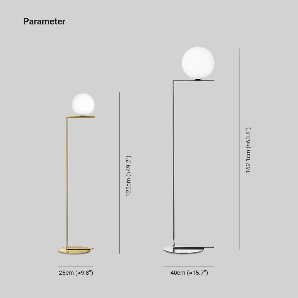 Valentina Glazen Bollen LED Vloerlamp Goud Metaal Glas Woonkamer