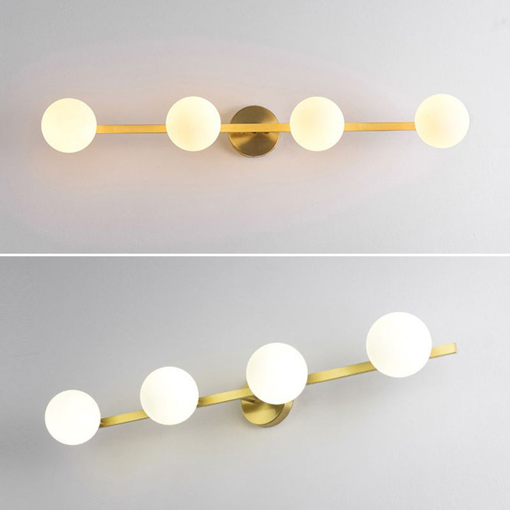 Valentina Retro Ronde LED Wandlamp Goud Metaal Glazen Bollen Badkamer