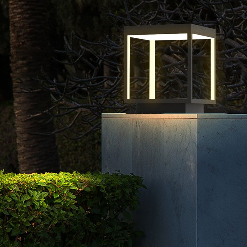 Riley Moderne LED Kubus Buitenlamp Zonne Metaal Zwart Tuin/Stoeprand/Balkon
