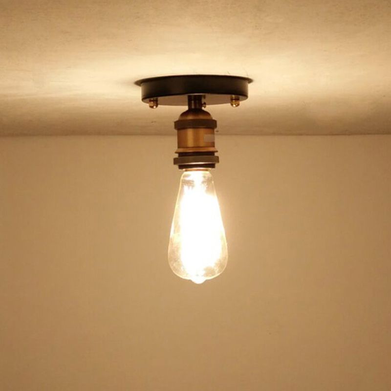 Alessio Retro Industrial Flush Mount Ceiling Light, Metal