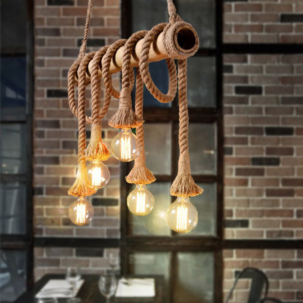 Alessio Vintage Hanglampen Hout Metaal Slaapkamer Woonkamer Eetkamer