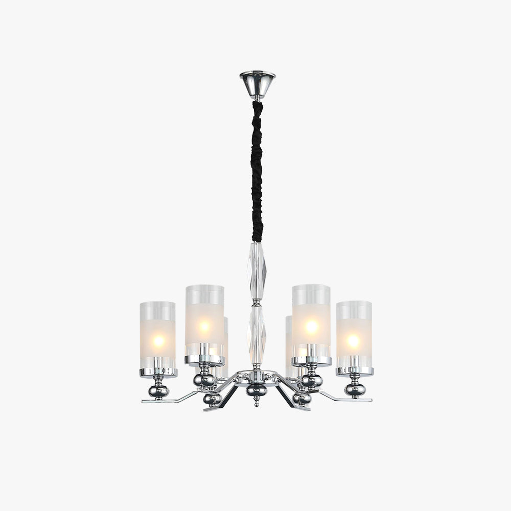 Alessio Retro Design Hanglamp/wandlamp Zilveren Metaal/Glazen Woonkamer