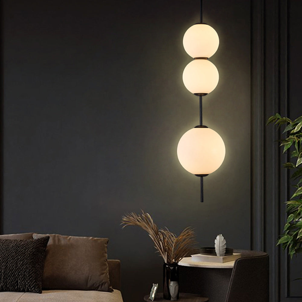 Valentina Moderne LED Hanglamp Zwart Metaal Glas Eetkamer Slaapkamer