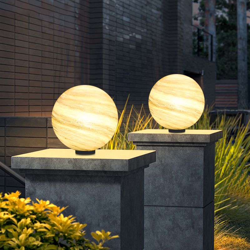 Elif Maanbol LED Zonne Energie Buitenlamp Geel/Blauw, Metaal/Glas, Vierkant