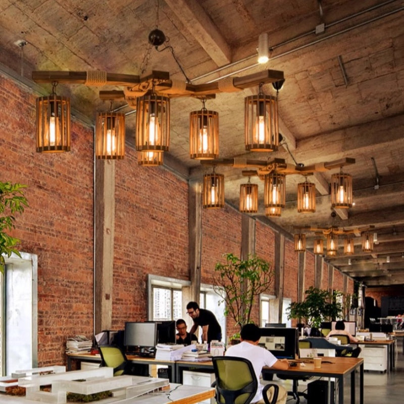 Austin Retro LED Kroonluchters Hout Restaurant/Woonkamer/Bar