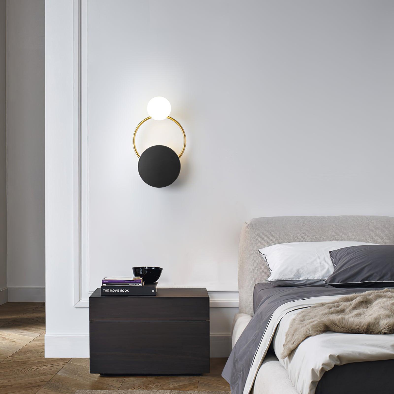 Emyr Modern LED Binnen Wandlamp Goud/Zwart Glas Slaapkamer