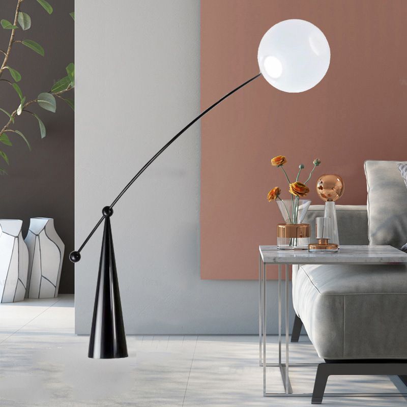 Valentina Moderne Glazen Bollen LED Vloerlampen Zwart Metaal Glas Woonkamer