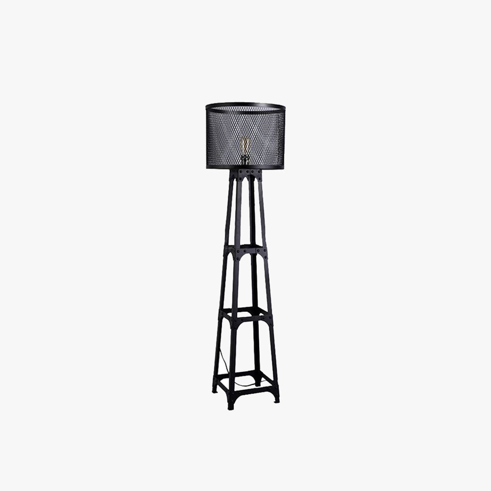 Alessio Modern Industriele LED Vloerlamp Zwart Metaal Woon/Slaapkamer