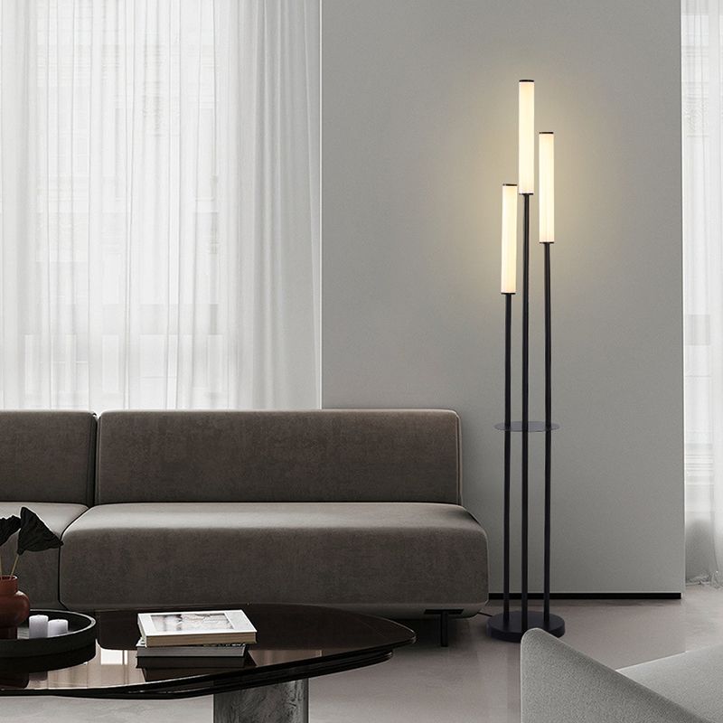 Eryn Moderne LED Vloerlamp Wit Zwart Metaal Arcylic Slaapkamer