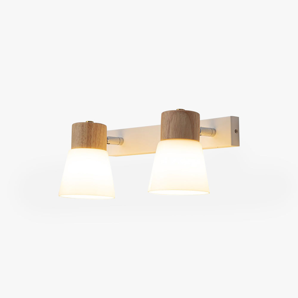 Ozawa Moderne Design LED Wandlamp Wastafel Spiegel Front Hout/Glas Wit Kelder Eet/Woon/Kelder/Hal/Badkamer