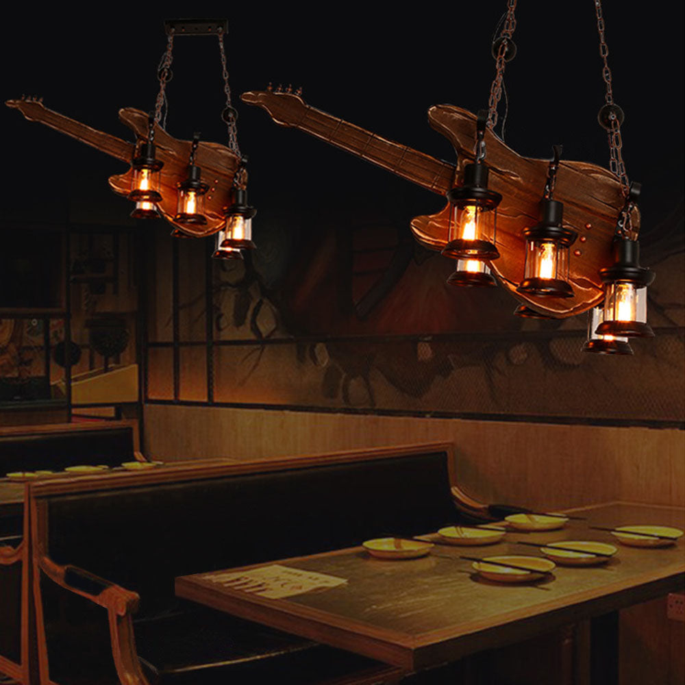 Austin Farmhouse Guitar Pendant Light, Metal/Wood, Walnut