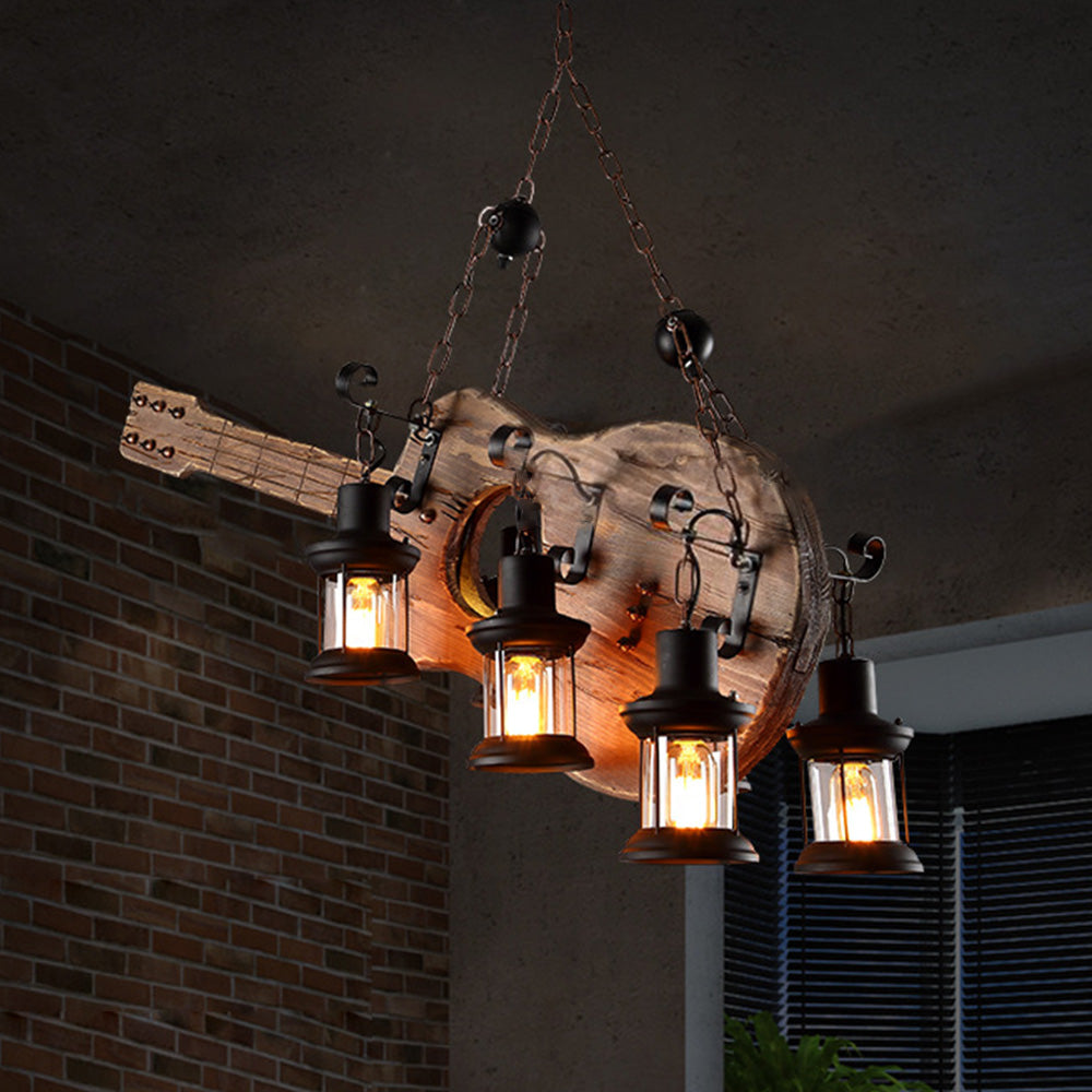 Austin Retro Gitaar Hanglamp Metaal Hout Slaapkamer Woonkamer