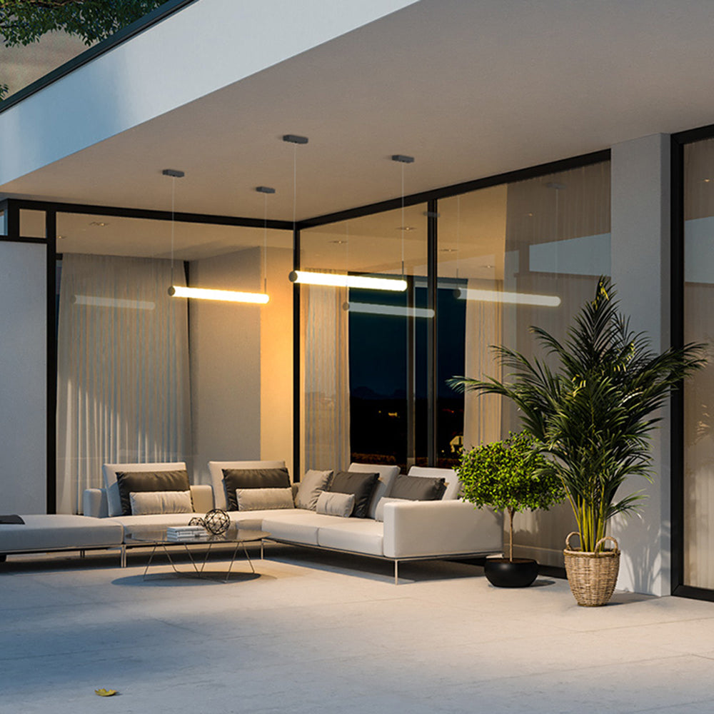 Edge Moderne Industriele LED Hanglamp Zwart Hal/Tuin Buiten Metaal&Acryl