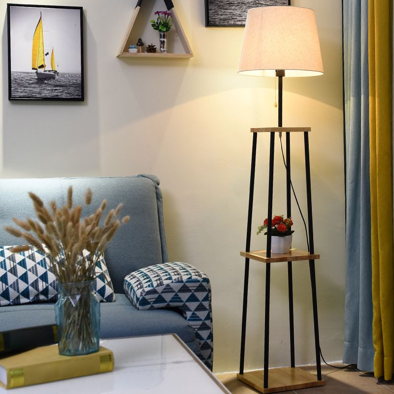 Eryn Moderne Design Kegel Vloerlamp Metalen Stoffen Zwart Slaapkamer/Kinderkamer/Woonkamer