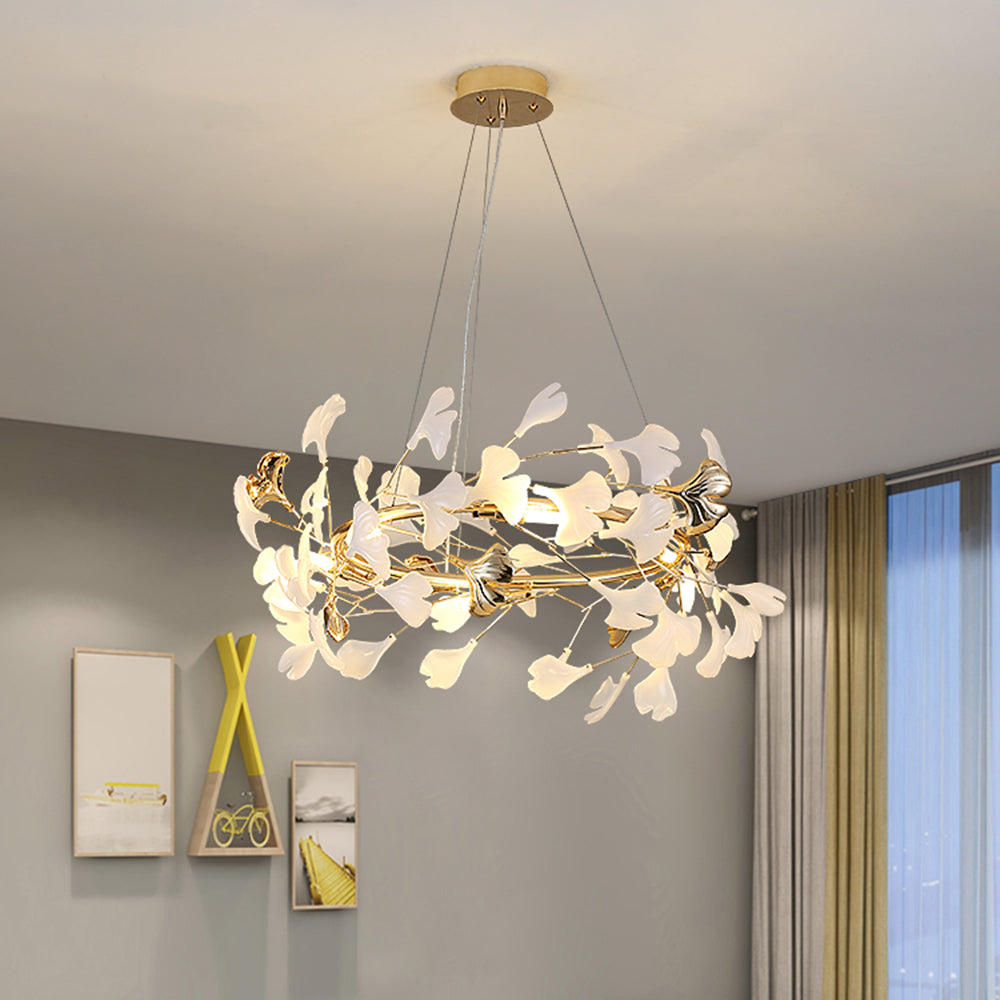 Olivia Flowerpot LED Hanglamp Wit Gouden Metaal Woonkamer Eetkamer