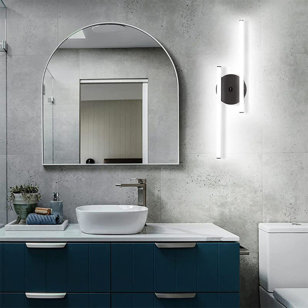 Edge Moderne LED Wandlamp Zwart/Zilver Woon/Slaap/Badkamer Binnen Kiezelzuurgel&Metaal