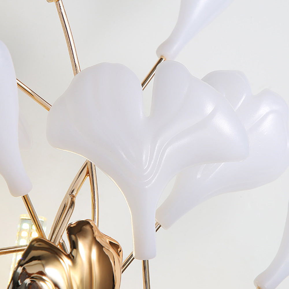 Olivia Decoratieve Bloem Wandlamp Wit Goud Keramiek Metaal Slaapkamer