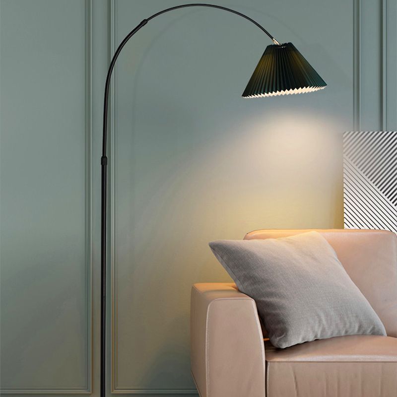 Eryn Moderne LED Vloerlamp Grijs Groen Geel Metaal Stof Woonkamer