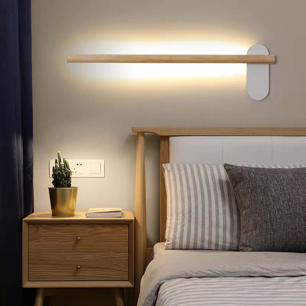 Ozawa Moderne Lineair LED Wandlamp Hout Wit/Hout Slaapkamer/Woonkamer/Eetkamer