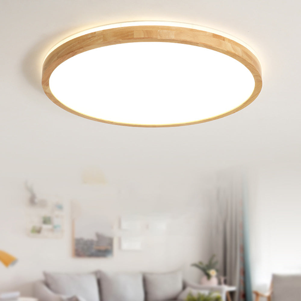 Ozawa Design Ronde LED Plafondlamp Hout Glas Woonkamer Slaapkamer