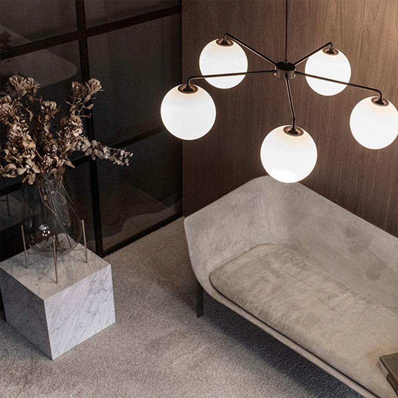 Valentina Minimalistisch LED Bubble Glas Metaal Kroonluchters Slaapkamer
