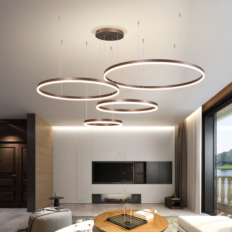Arisha Moderne Grote  Hanglampen Wit Metaal Slaapkamer  Woonkamer Tir-Cirkel