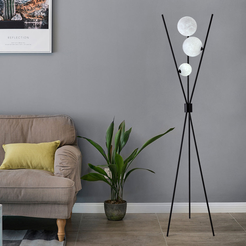 Valentina Driepoot Vloerlamp/Tafellamp Zwart Metaal  PLA Woonkamer/Slaapkamer