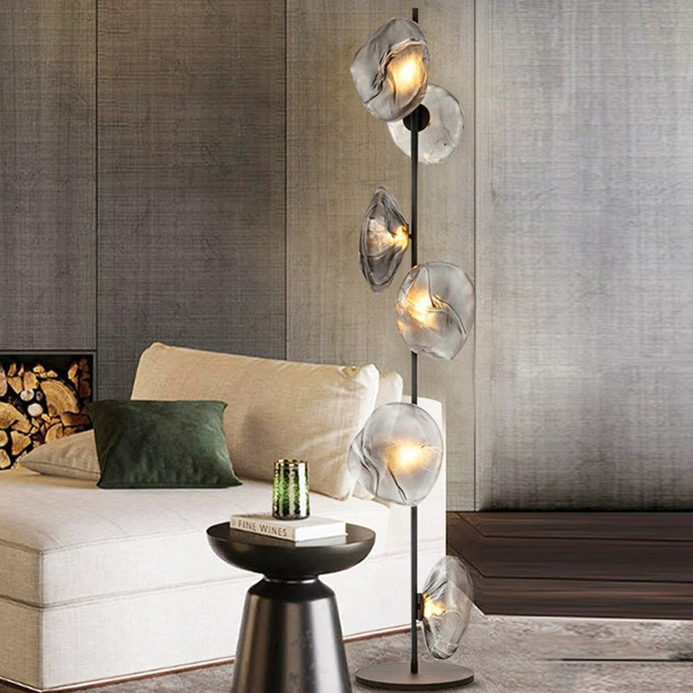 Byers Luxe LED Vloerlamp Zwart/Goud/Grijs Metaal/Glas Woonkamer