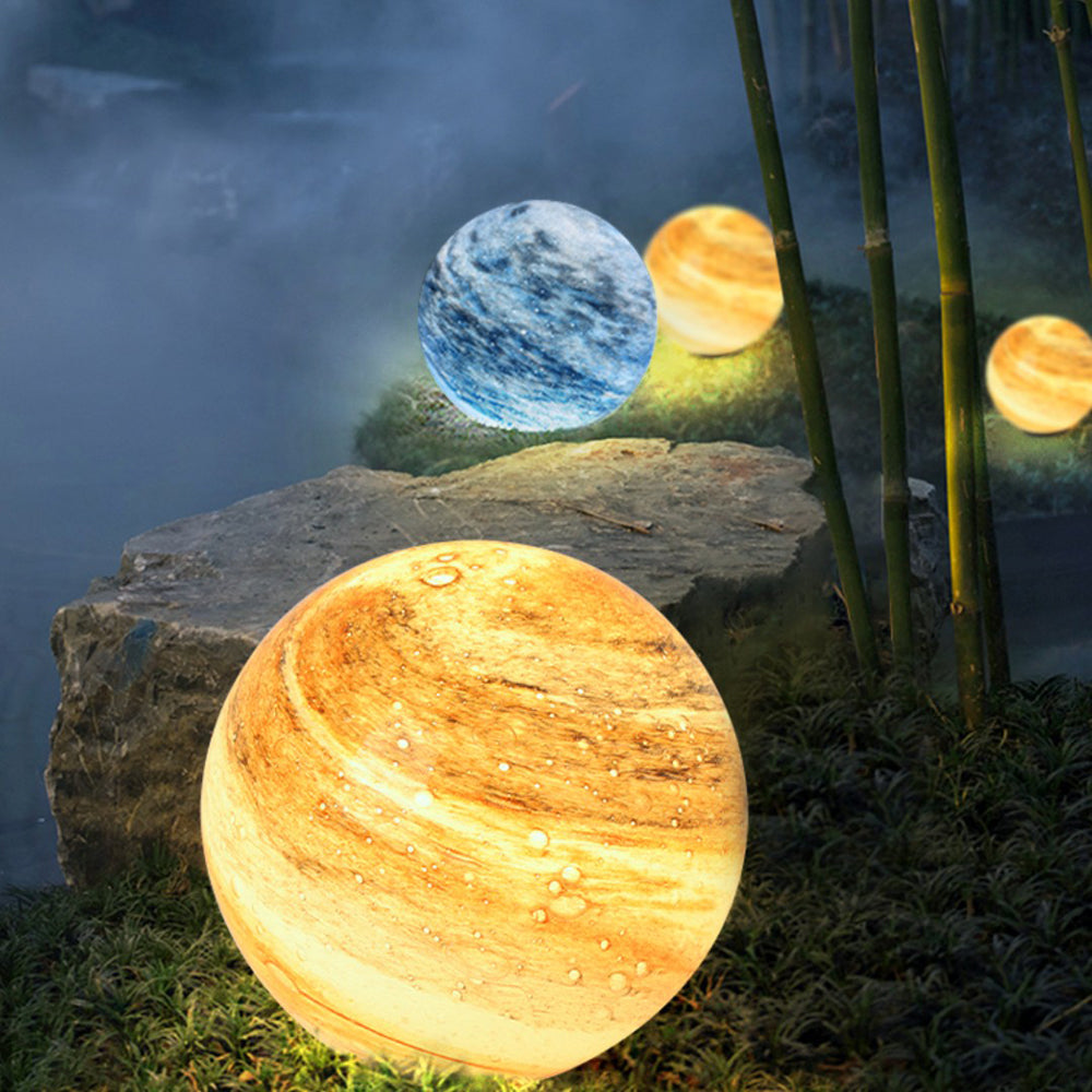 Elif Modern Bol LED Buitenlamp Blauw Metaal Acryl Hal Tuin Buiten