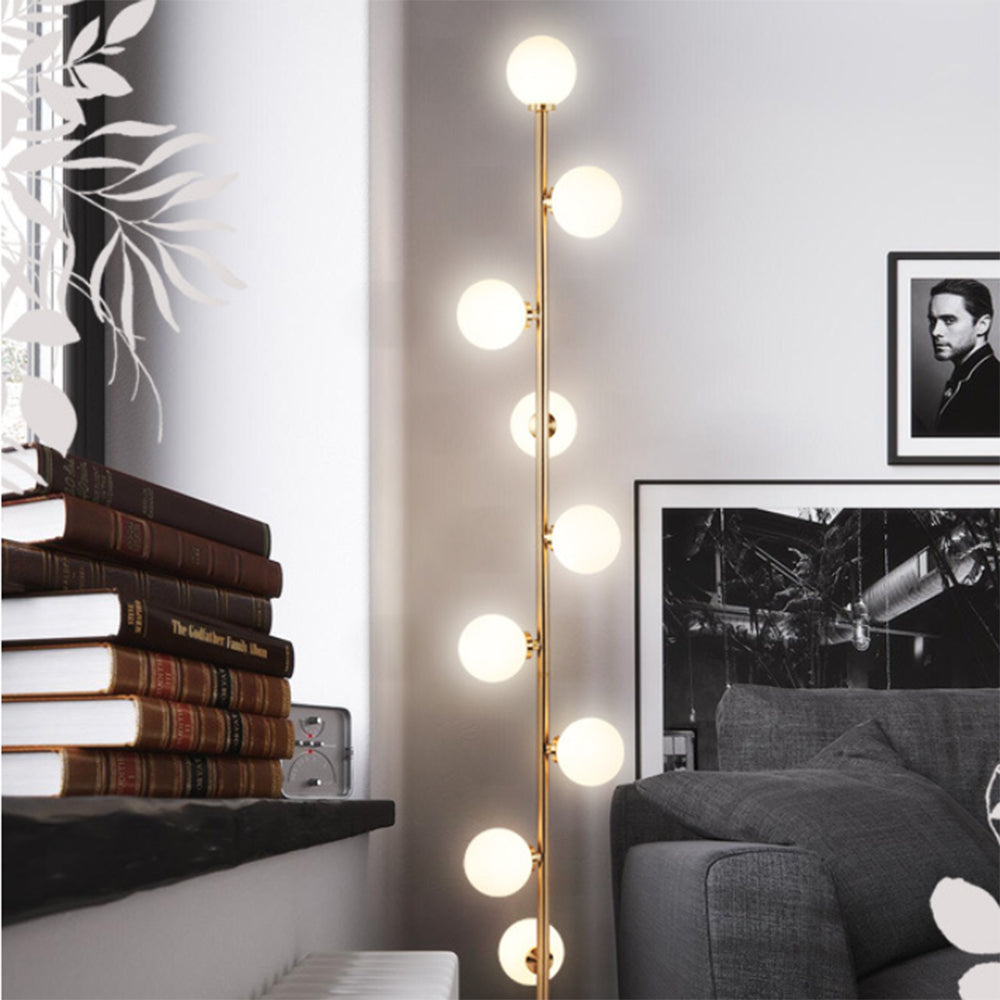 Valentina Ronde LED Vloerlamp Ronde Wit Metaal Glas Slaapkamer Woonkamer