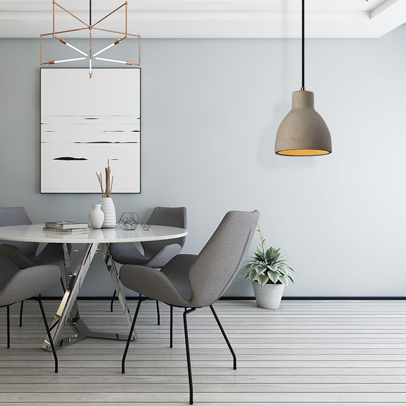 Byers Moderne Koepel LED Hanglamp Grijs Metaal/Cement Slaapkamer