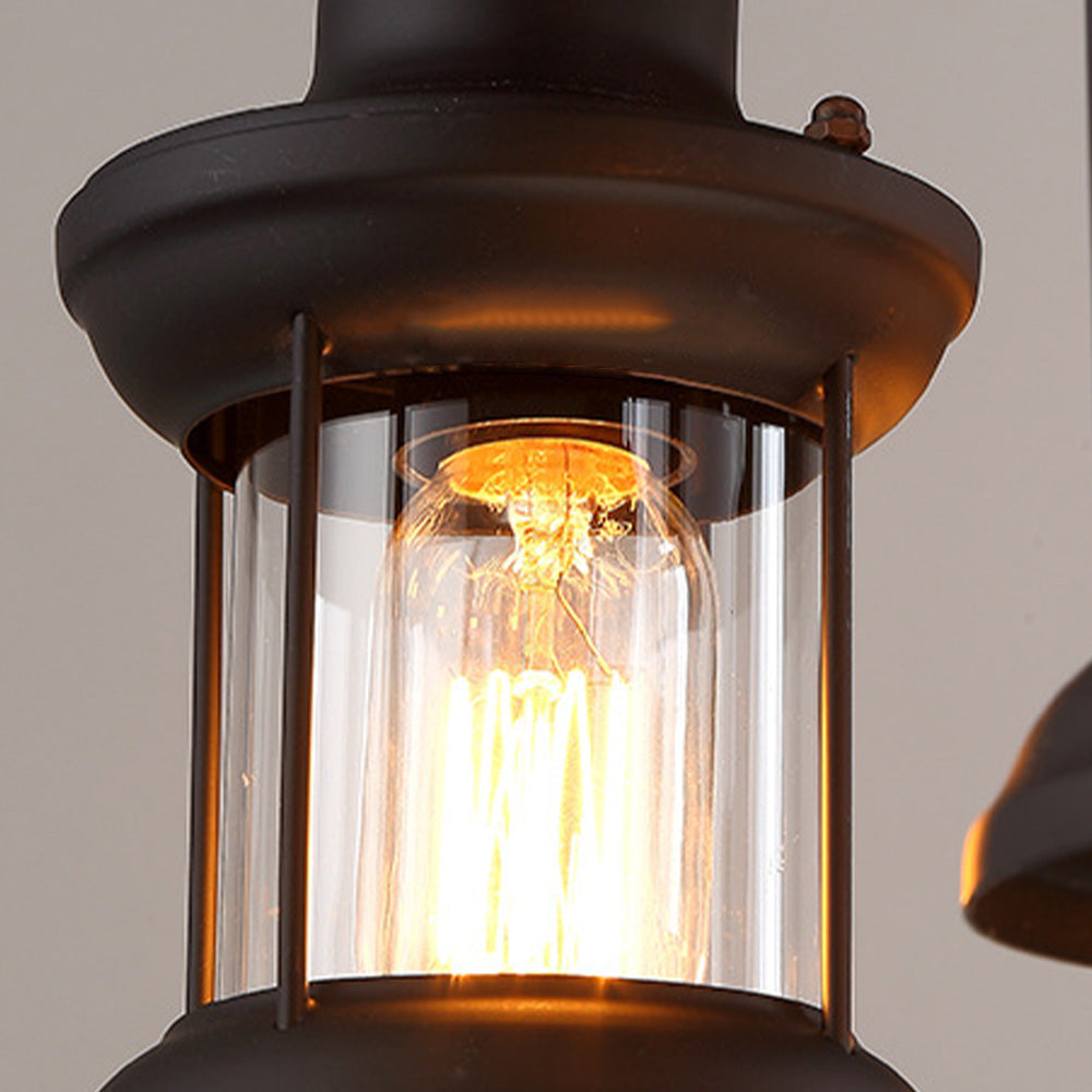 Austin Retro Rudder Metal & Wood Pendant Light, 6 Heads
